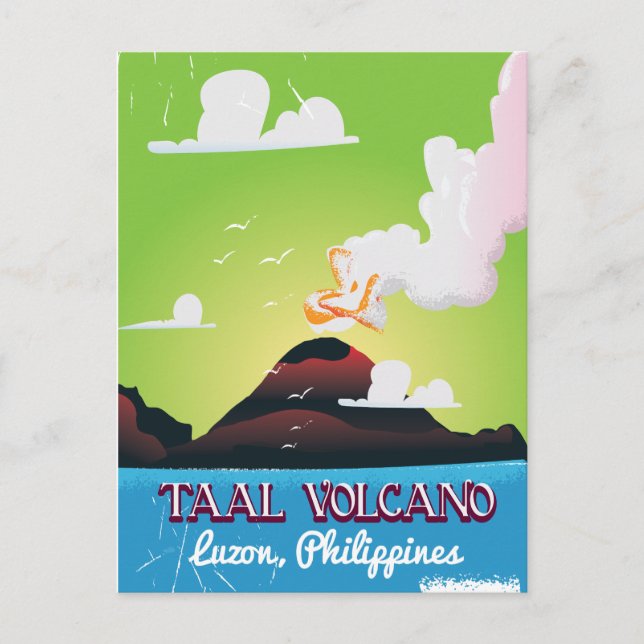 Taal Volcano Volcano Philipp vintage travel poster Postcard (Front)