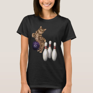 Tab Funny Cat Bowling T-Shirt