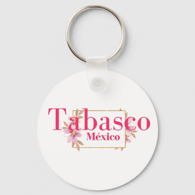 Tabasco Mexico Travel Destination Bridesmaid  Keychain (Front)