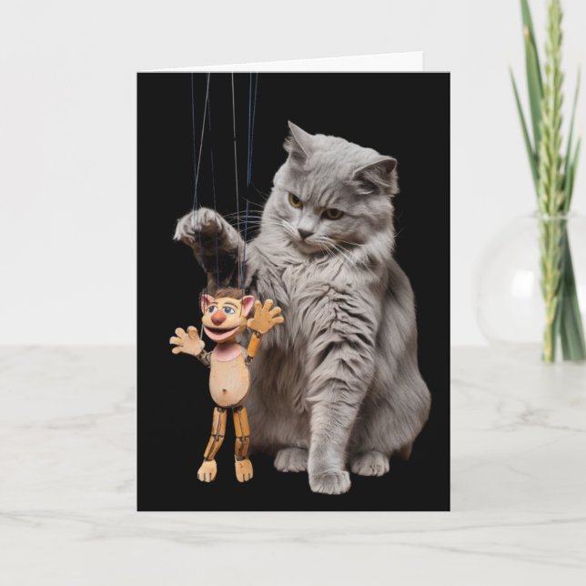 Tabby and Puppet Card (Front)