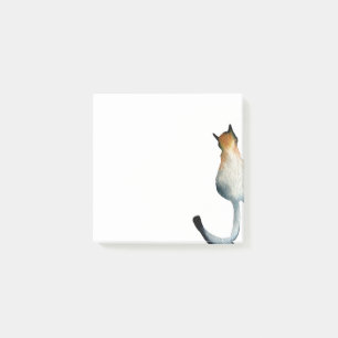 Tabby black and brown cat illustration post-it notes