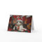 Tabby black and white cat Christmas card