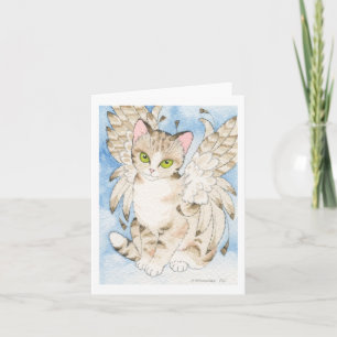 Tabby cat angel customizable notecard