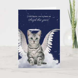 Tabby Cat Angel for Christmas Holiday