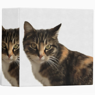 Tabby Cat Artistic Portrait On White Background Binder