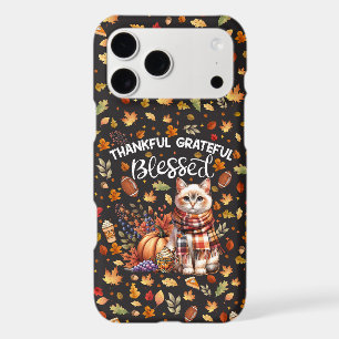 Tabby Cat Autumn Plaid Scarf Pumpkin Starry Night