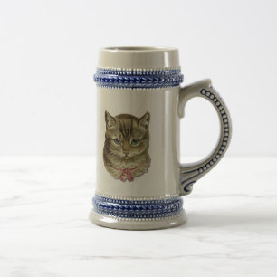 Tabby cat beer stein