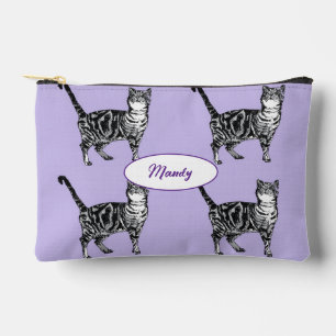 Tabby Cat Cats Purple Pet Girls Name Tabbies Accessory Pouch