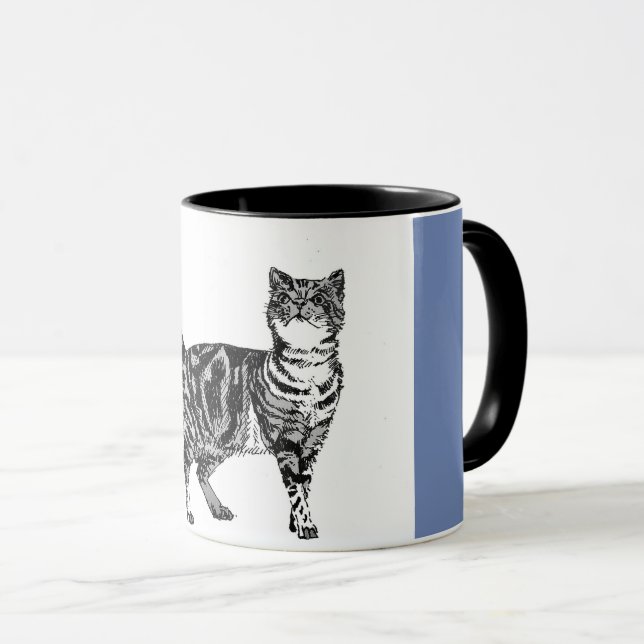 Tabby Cat Cats tabbies striped feline Mug (Front Right)