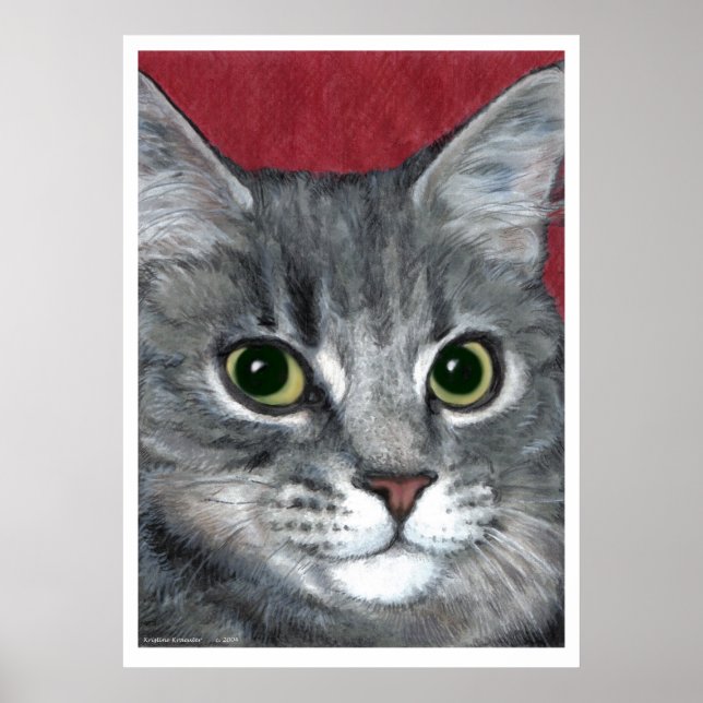 Tabby Cat ~ coloured pencil drawing Poster (Front)