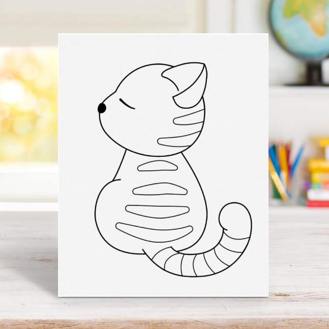 Tabby Cat Colouring Page Poster (Creator Uploaded)