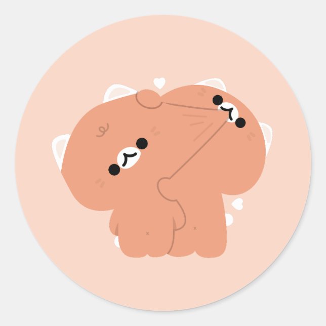 Tabby Cat Couple Classic Round Sticker (Front)