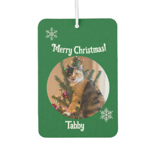 Tabby Cat Customize Photo Name Air Freshener