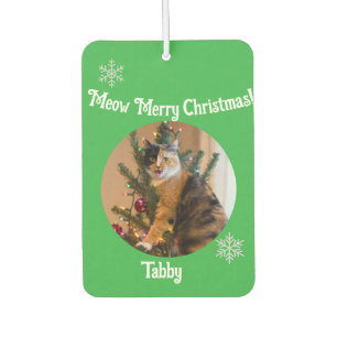 Tabby Cat Customize Photo Name Air Freshener