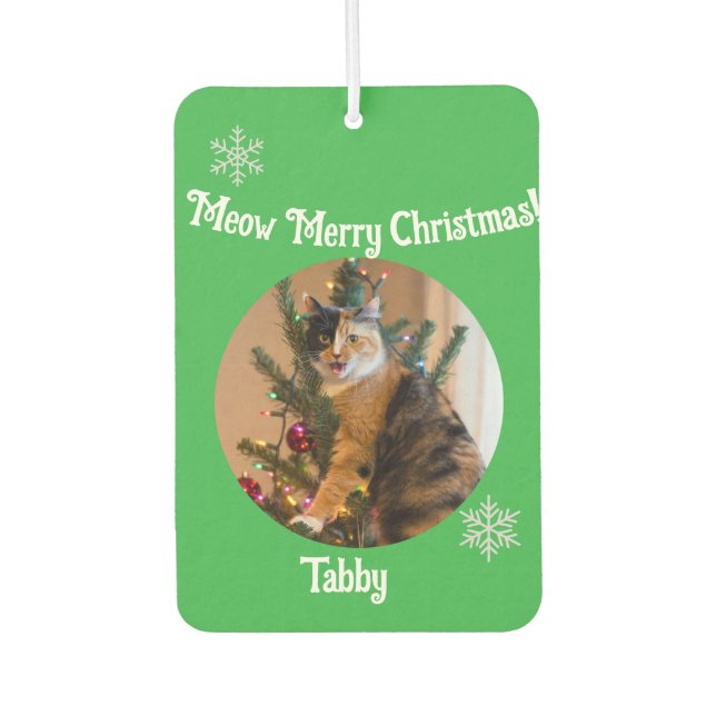 Tabby Cat Customize Photo Name Air Freshener (Front)