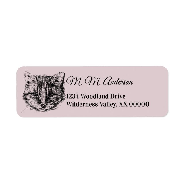 Tabby Cat Drawing Custom Colour Personalized (Front)