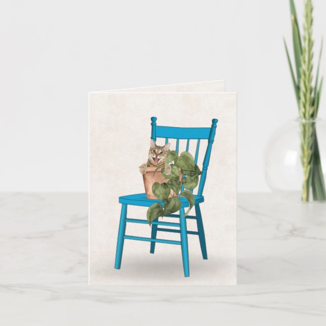 Tabby Cat en Plante pointillé (Devant)