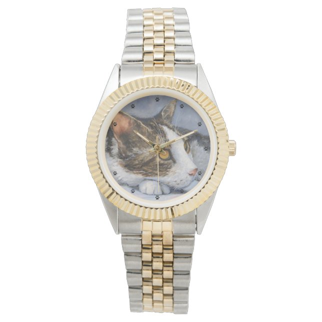 Tabby Cat Fine Art Watch (Front)