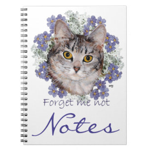 Tabby Cat Forget Me Not Notebook