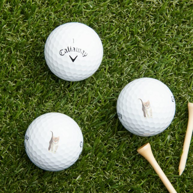 Tabby Cat Golf Balls (Insitu Grass)