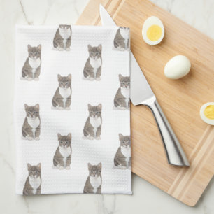 Tabby Cat (Grey) Kitchen Towel
