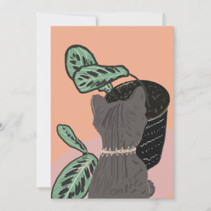 Tabby Cat Grey Plants Thank You 