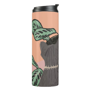 Tabby Cat Grey Plants Thermal Tumbler