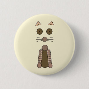 Tabby CAT Illustration 2 Inch Round Button
