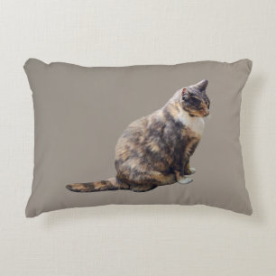 Tabby Cat in Shades of Brown Accent Pillow