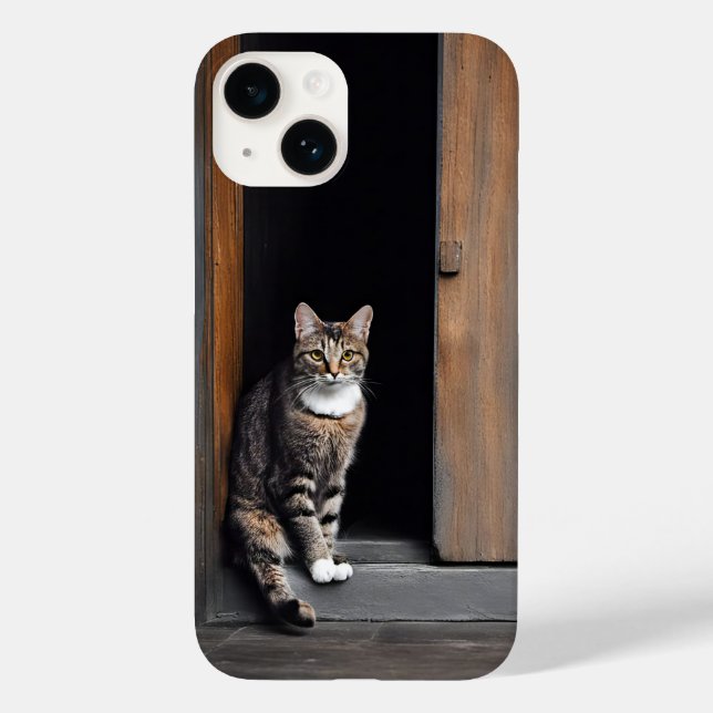 Tabby Cat in Shed Doorway Case-Mate iPhone Case (Back)