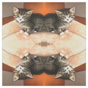 Tabby Cat Kitten Pet Portrait Fabric
