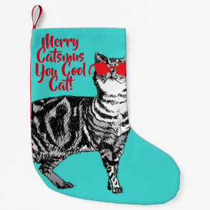 Tabby Cat Merry Catsmus Cool Christmas Stocking