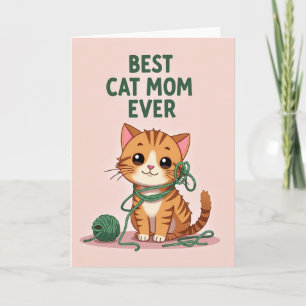 Tabby Cat Moms Day Card