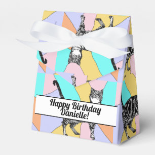 Tabby Cat Pastel Birthday Cats Cake Favour Box