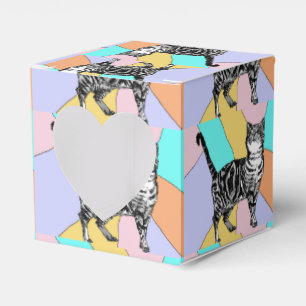 Tabby Cat Pastel Birthday Cats Cake Favour Box
