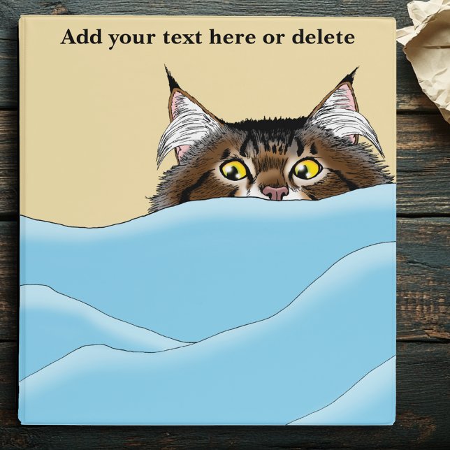 Tabby Cat Peeking Blue Funny Binder (Creator Uploaded)