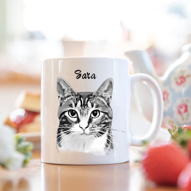 Tabby Cat Personalized Hand Drawing Mug (Creator Uploaded)