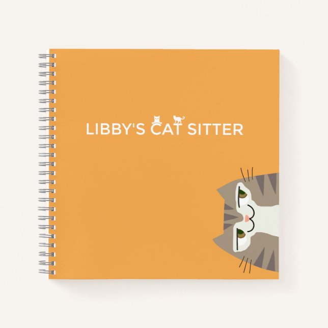 Tabby Cat Pet Sitting Notebook (Front)