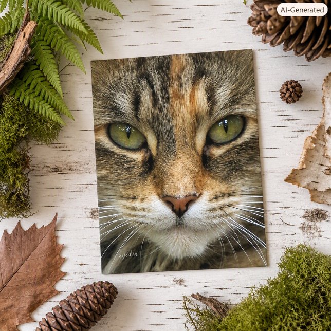 Tabby Cat Portrait Postcard (Creator Uploaded)