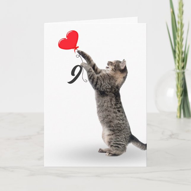 Tabby Cat pour la carte de 9e anniversaire (Devant)