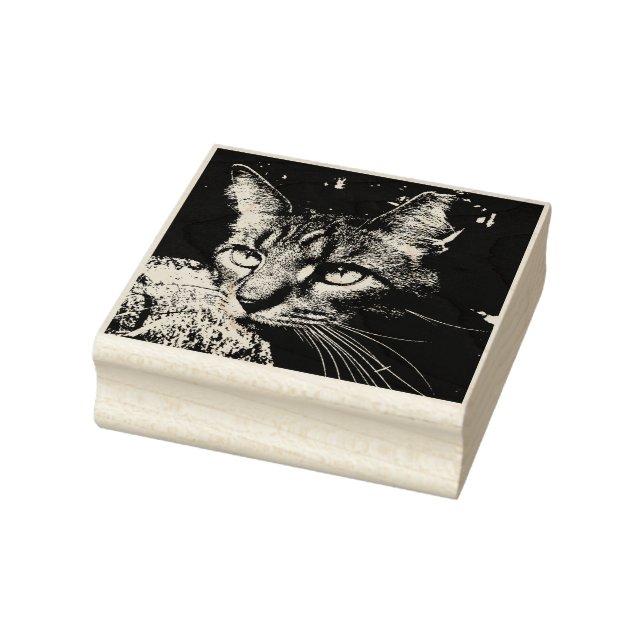 Tabby Cat Rubber Stamp (Stamp)