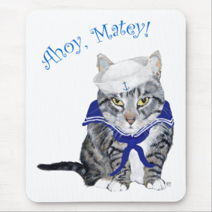 Tabby Cat Sailor Mouse Pad