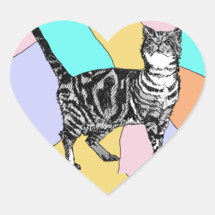 Tabby Cat Stickers Mint Cute cats pets Sticker Set