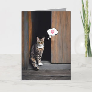 Tabby Cat Thinking of You Card