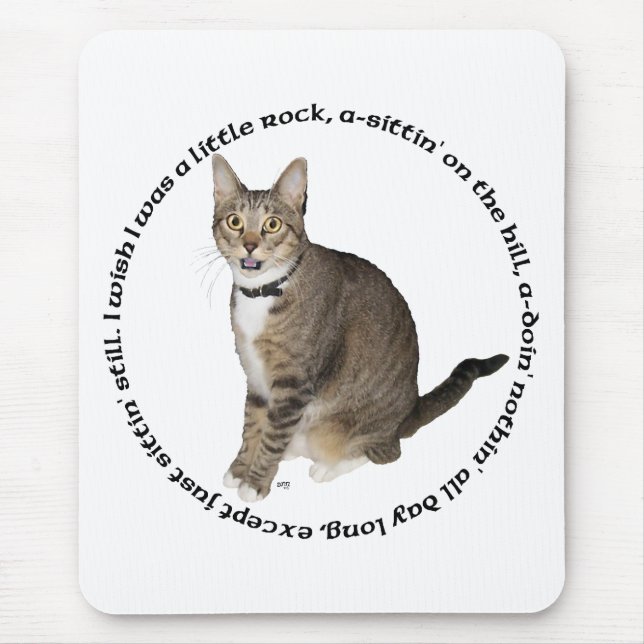 Tabby Cat Wishes Mouse Pad (Front)