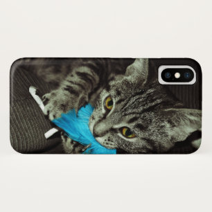 Tabby Cat with Feather by Shirley Taylor Case-Mate iPhone Case