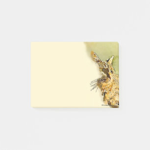 Tabby Cat with Pink Heart Nose Brushstrokes Post-it Notes