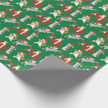 Tabby Cats Decorating Funny Silly Green Christmas