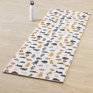 Tabby cats doing yoga Yoga Mat