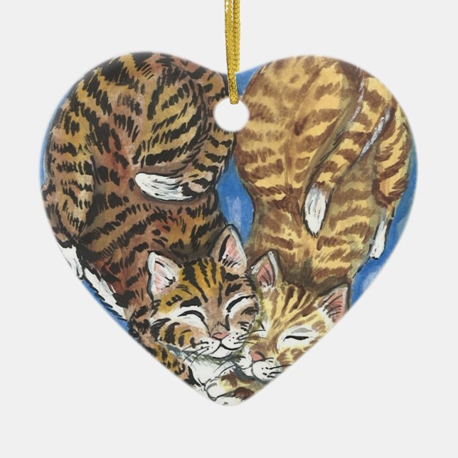 Tabby Chat Coeur Noël Ornement de Saint Valentin (Devant)